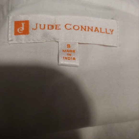 Jude Connally Embroidered 3/4 Sleeve White Lightweight Shift Dress S - Picture 9 of 11
